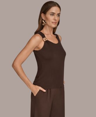 Petite Sleeveless Scoop Neck Tank Top