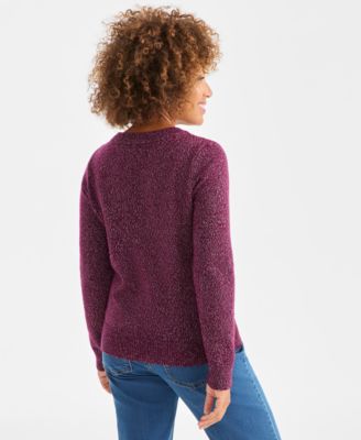 Petite Holly Shine V-Neck Sweater, Macy's Exclusive