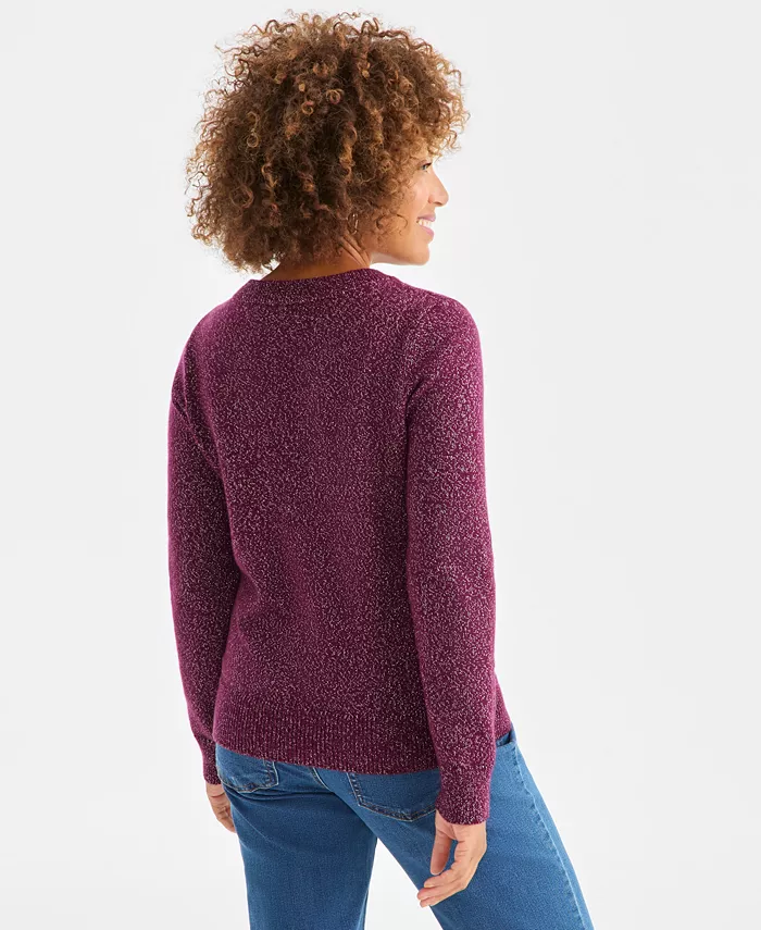 Women's V-Neck Shine Sweater - thumbnail 4