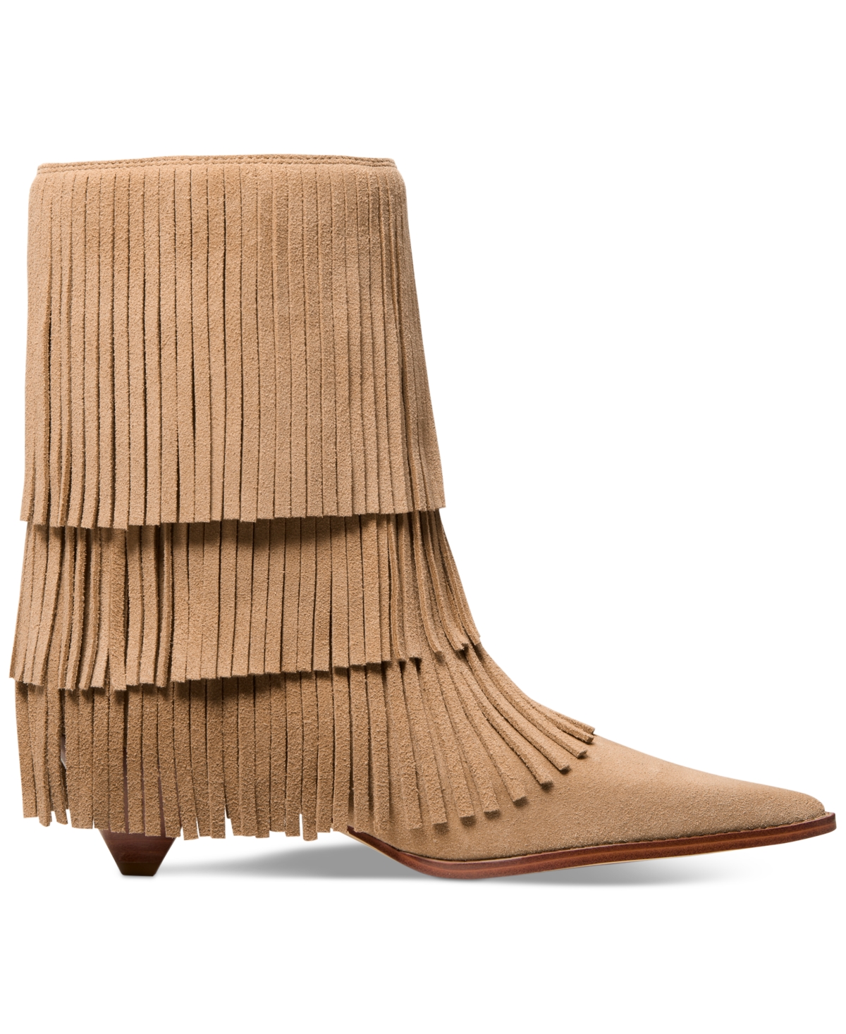 Michael Kors Jayla Fringed Suede Boot In Brown