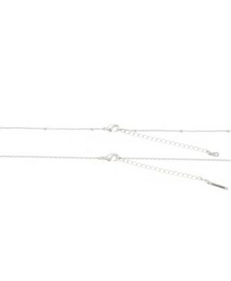 Cubic Zirconia Butterfly Tag Pendant Layered Necklace and Earring Set