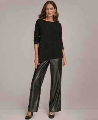 Women’s Asymmetric-Hem 100% Cashmere Poncho Sweater