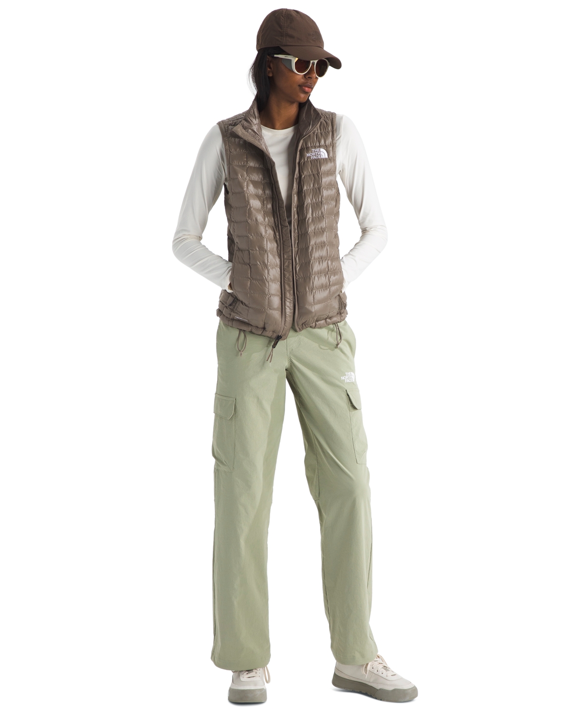 The North Face Thermoball Windproof Water Repellent Packable Quilted Vest In Brown