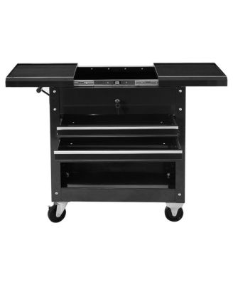 Rolling Mechanics Tool Cart Slide Top Utility Storage Cabinet Organizer 2 Drawer