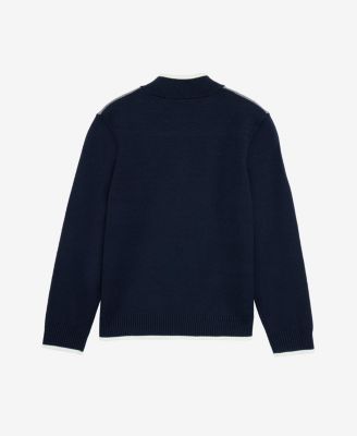 Boy's Shoulder Detail Quarter-Zip Sweater