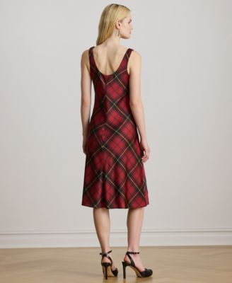 Petite Plaid Sleeveless Cocktail Dress