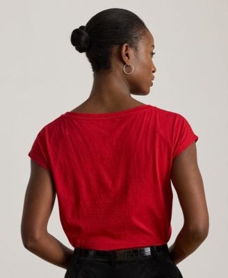 Petite Sequin Crest Jersey T-Shirt