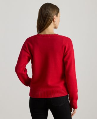 Petite Intarsia-Knit Crewneck Sweater