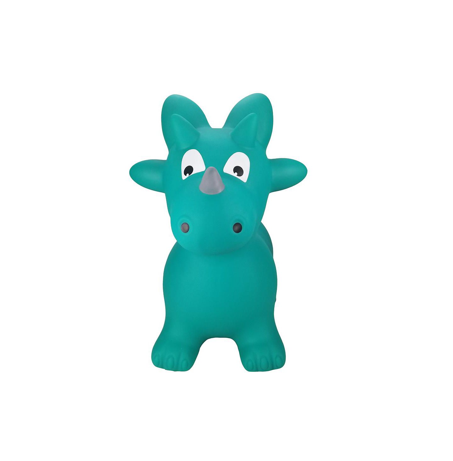 Детские игрушки BounceZiez Inflatable Bouncy Ride-On Hopper W/ Pump - Dino, цвет: Зелёный — фото 5