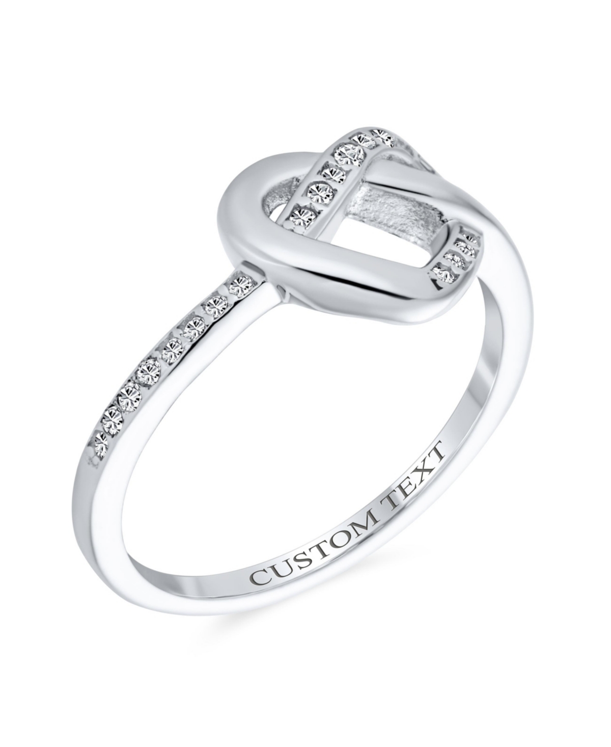 Bling Jewelry Romantic Friendship Cz Infinity Band Heart Shape Promise Ring Cubic Zirconia Sterling Silver