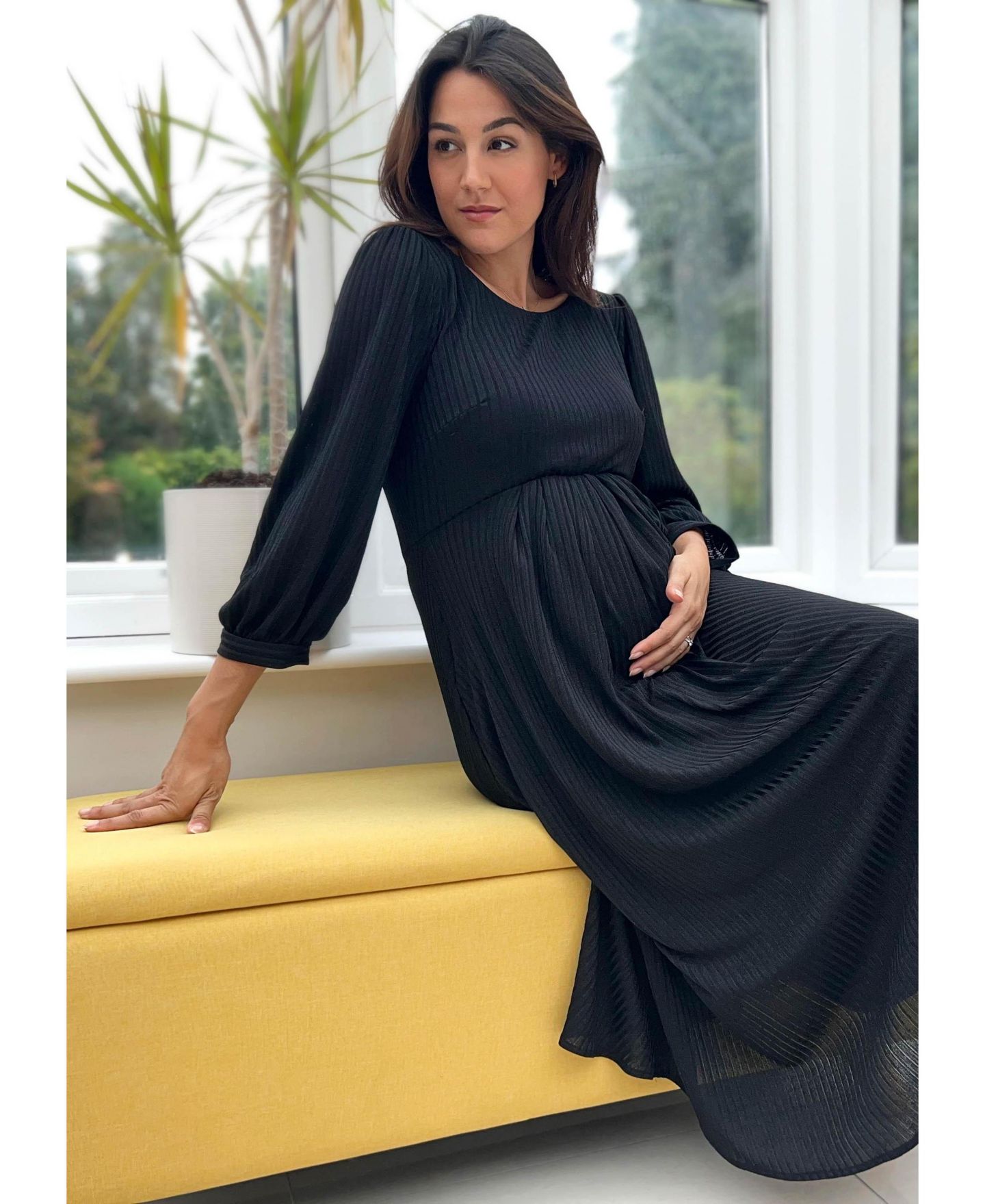 Женское платье Tiffany Rose Maternity Maternity Tiffany Rose Isla Ribbed Jersey Dress, цвет: Чёрный — фото 7