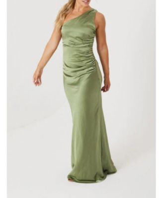 Women's One Shoulder Satin Bridesmaid Dress