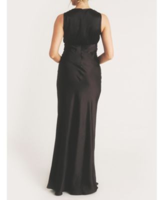 Plunge Drape Satin Bridesmaid Dress