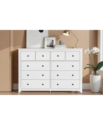 Modern 10-Drawer Storage Cabinet Dresser Wide Chest of Drawer