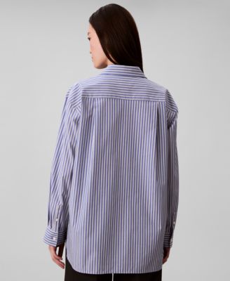Women's Poplin Relaxed Button Down Shirt