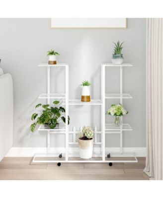 Flower Stand White Powder-coated iron Tall Flower Stand