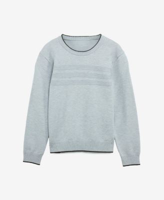 Boy's Moto Ribbing Detail Crew Neck Sweater