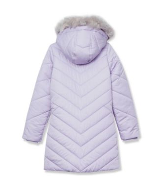 Girls Water Resistant Velour Parka