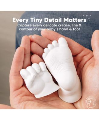 Reve Baby Casting Kit Hands and Feet Mold, 3D Baby Hand Casting Kit 0-9 Months with Wood Base, BPA-Free Baby Keepsake