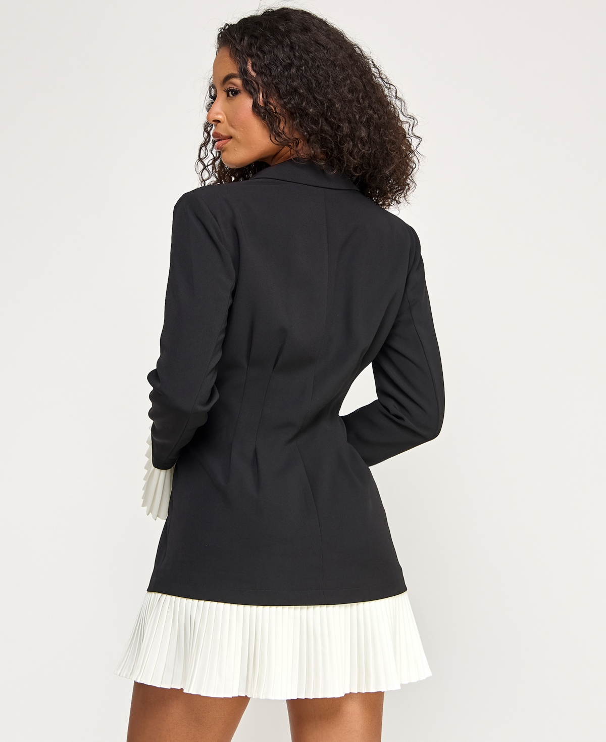 Seni & Cade Juniors' Long Sleeve Button Up Jacket Dress In Multi