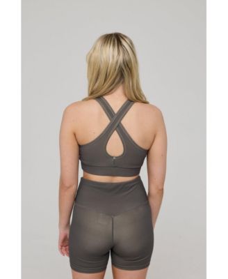 Women's High Support Elite Crossback Sports Bra - Khaki