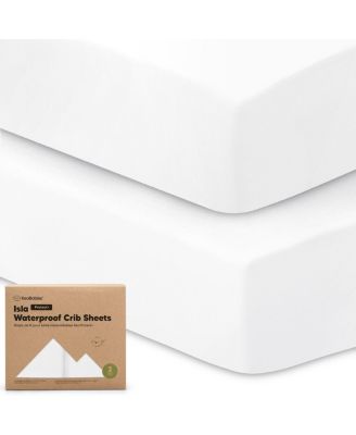 Waterproof Crib Sheets for Boys, Girls, 2pk Baby Fitted Crib Sheet, Waterproof Crib Mattress Protector Sheets