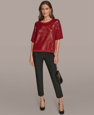 Women's Short Sleeve Sequin Sweater