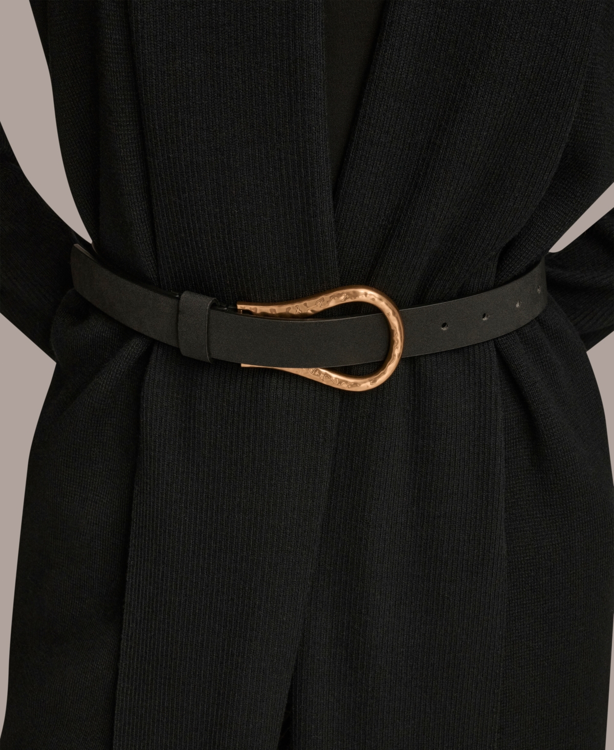 Donna Karan New York Belted Cardigan In Black