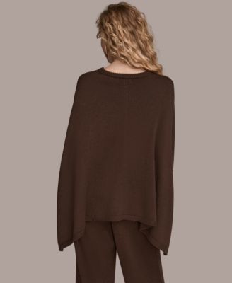Women's Button Detail Poncho Sweater