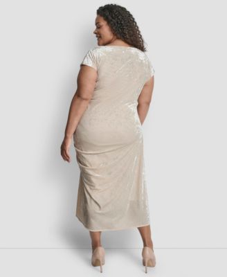 Plus Size Bungee Cord Ruched Midi Dress