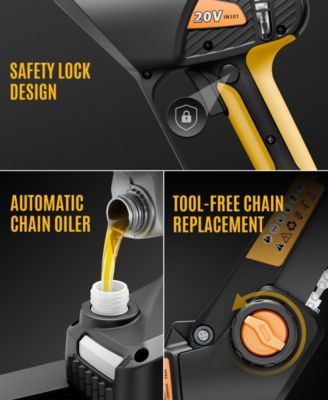 Cordless 8-Inch Mini Chainsaw with Brushless Motor, 20V Battery, Auto-Oiling, and Safety Lock