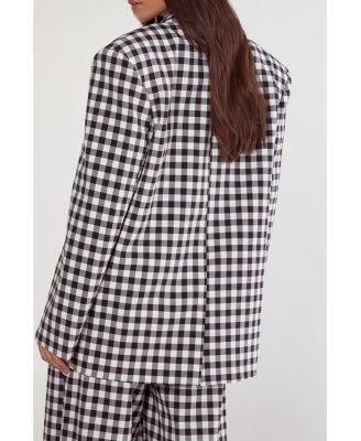 Women's Gingham Tailored Blazer