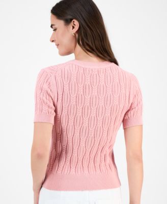 Women's Cotton Cable-Knit Sweater