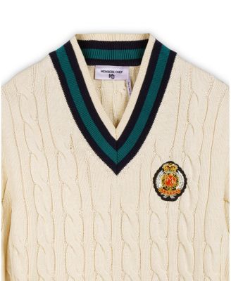 Men's Cotton Cable Knit Cricket Sweater