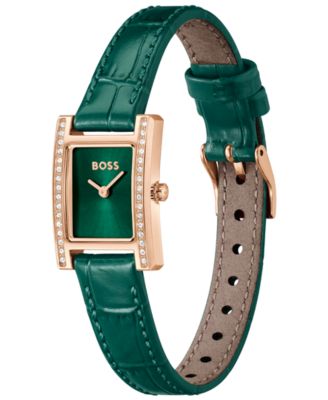 Women's Lucy Precious Quartz Basic Mini Green Leather Watch, 18.50mm