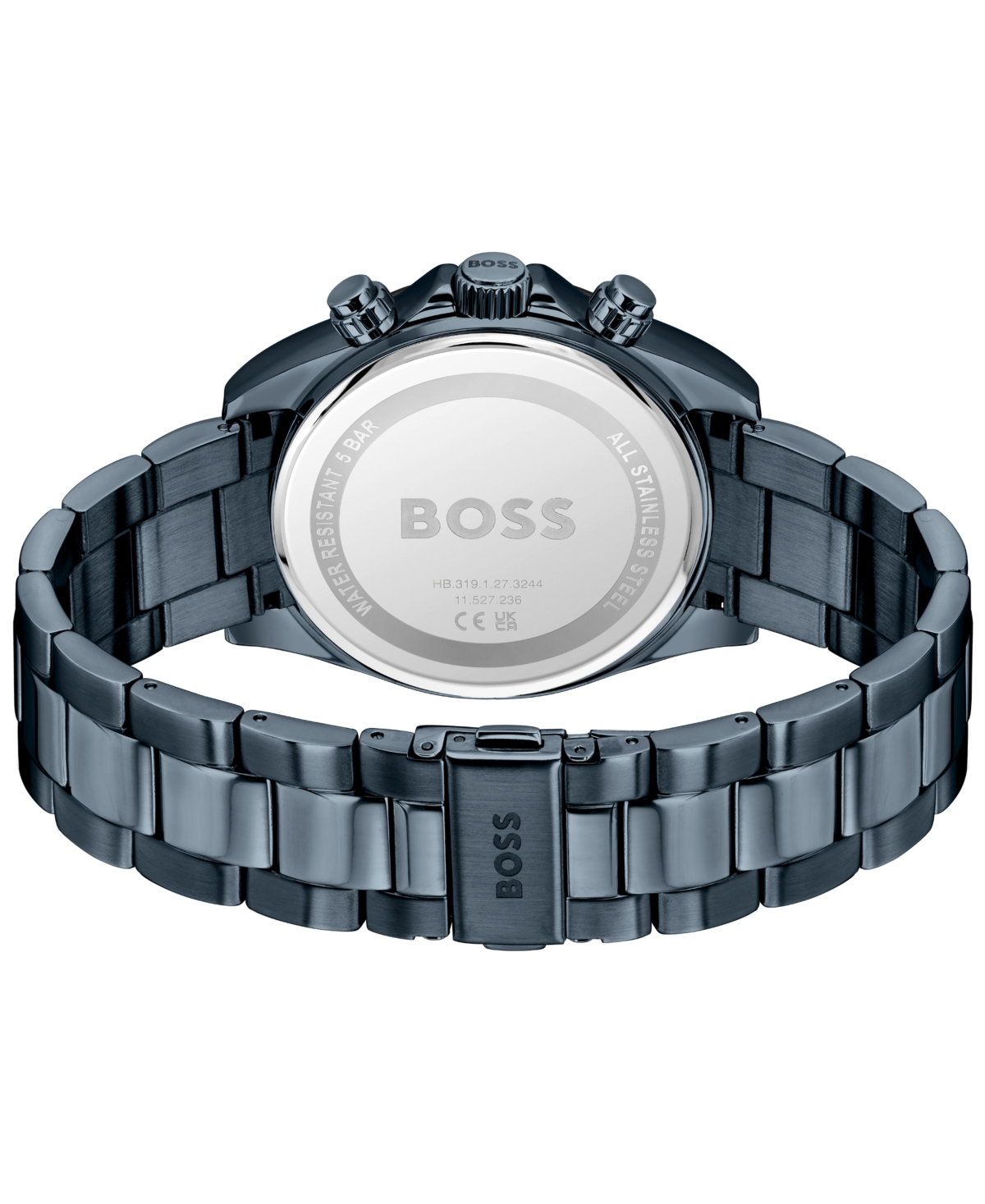 Hugo Boss Men's Hero 2.0 Quartz Fashion Chrono Ionic Plated Blue Steel Watch, 44mm
