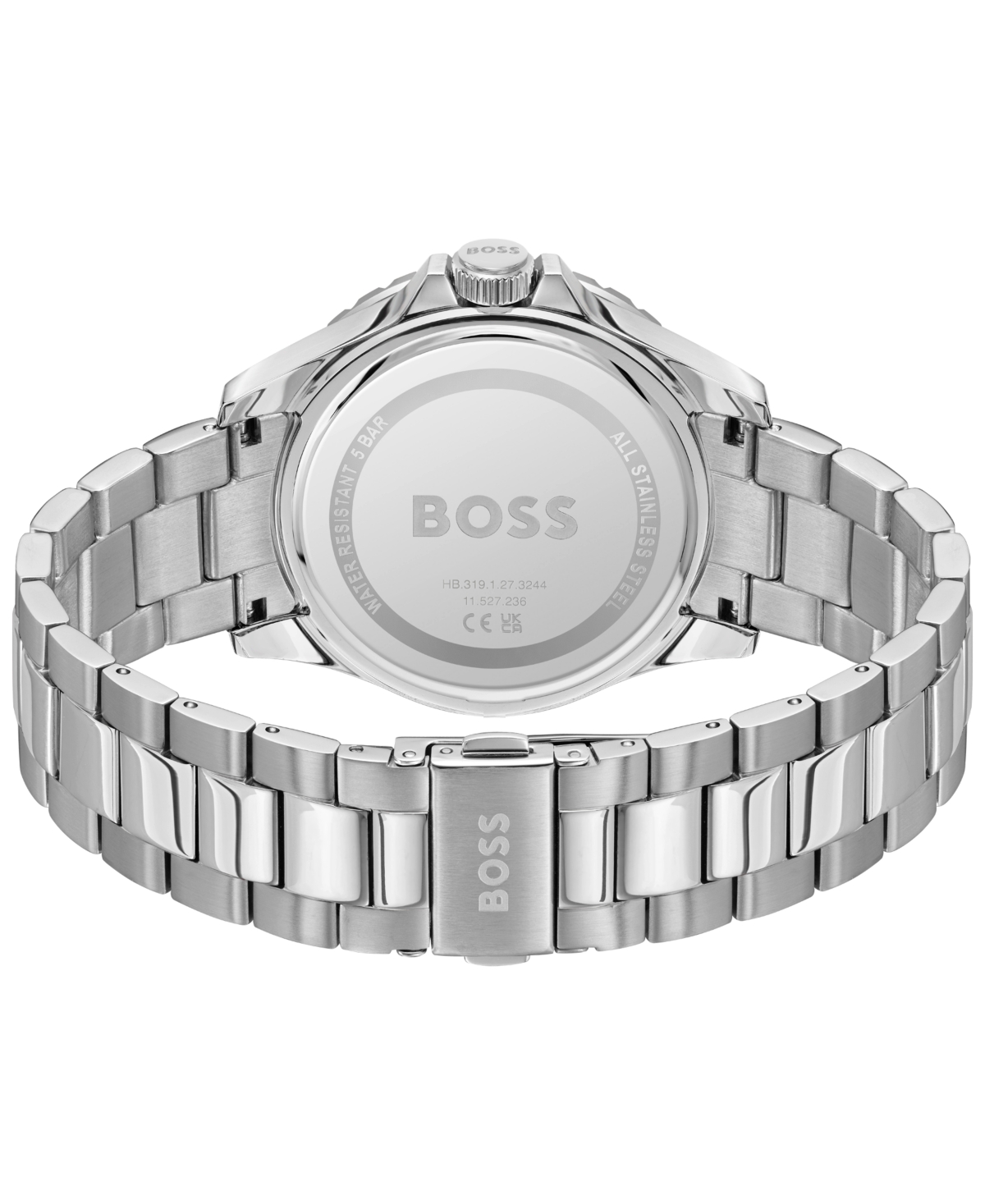 Hugo Boss Men's Troper Sport Quartz Basic Calendar Stainless Steel Watch, 42mm In Metallic