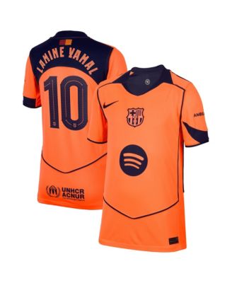 Nike - Big Boys and Girls Lamine Yamal Orange Barcelona 2025/26 Third Replica Player Jersey