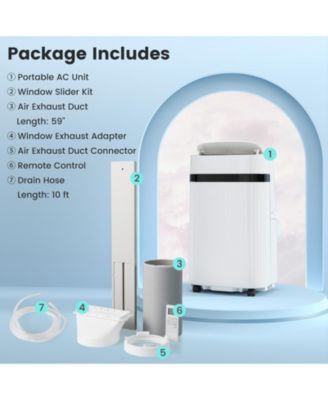 12000 BTU Portable Air Conditioner w/ Fan & Dehumidifier Sleep Mode 24H Timer
