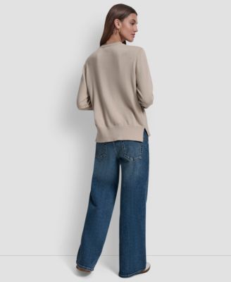 Petite Embellished Logo Crewneck Sweater