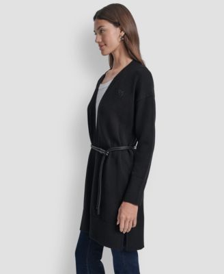 Petite Long Sleeves Cardigan with Lasso Belt