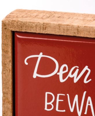 Dear Santa Beware of Dog Kisses Box Sign