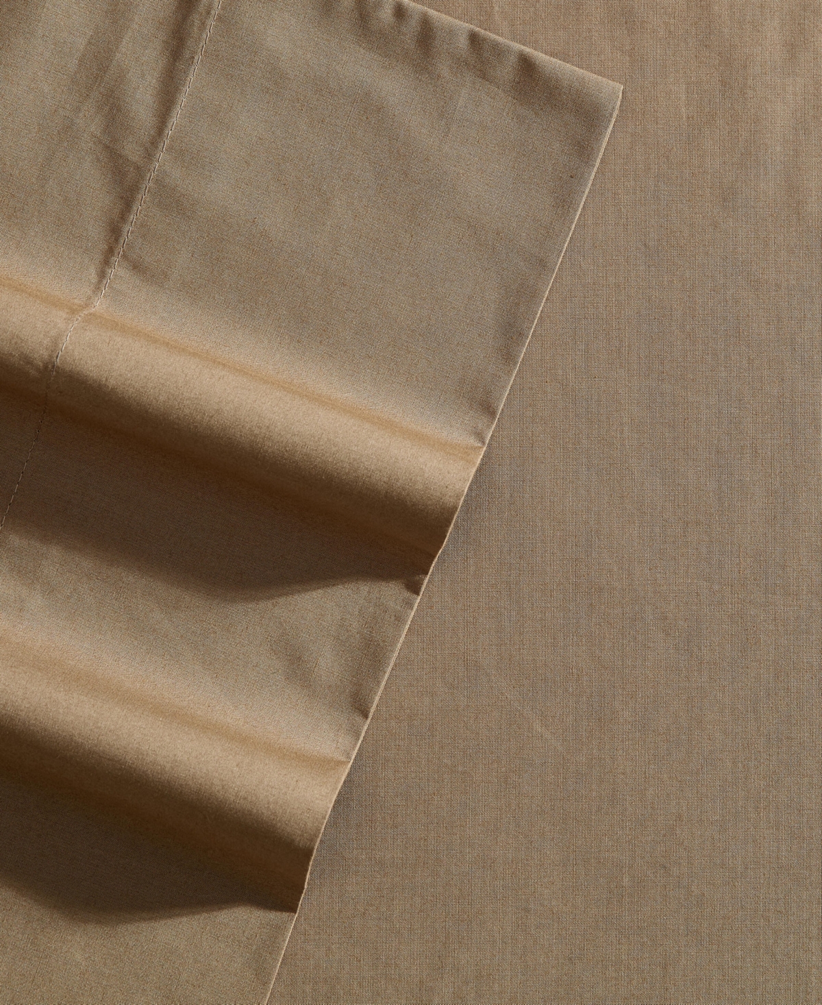 Nautica Solid Cotton Percale 3-piece Sheet Set, Twin Xl In Brown