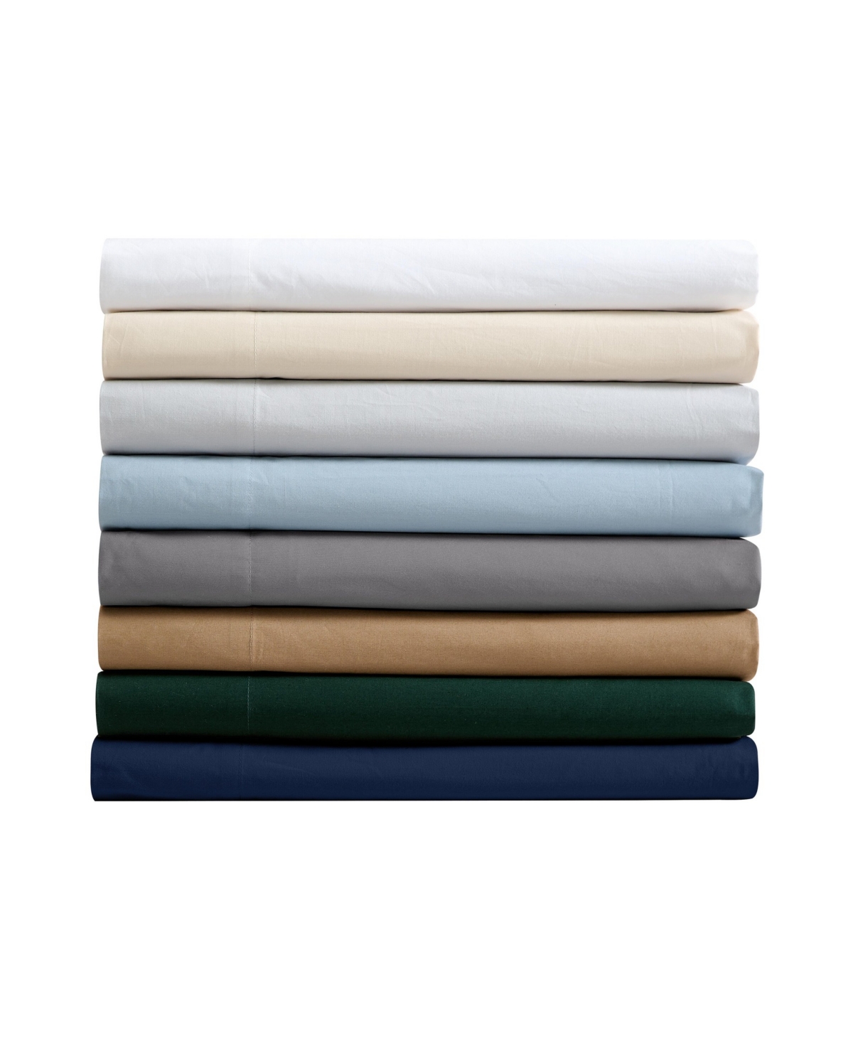 Nautica Solid Cotton Percale 3-Piece Sheet Set