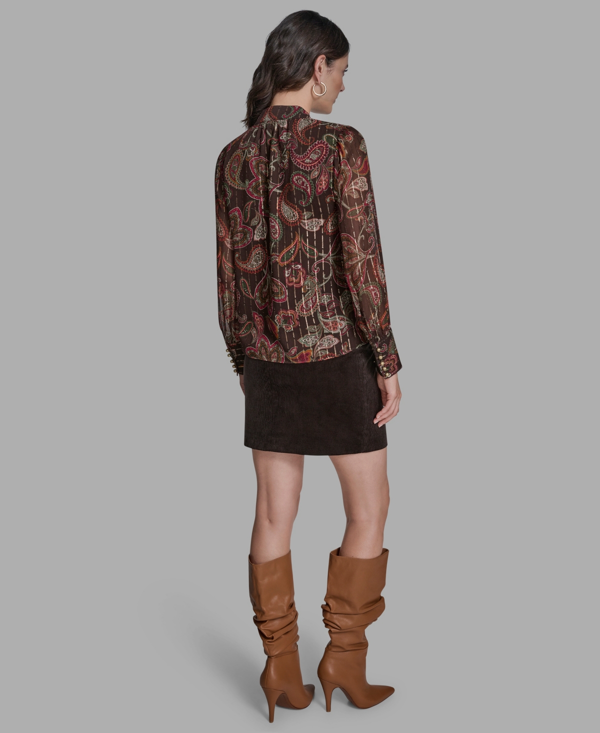 Bcbg Women's Long Sleeve Keyhole Detail Top