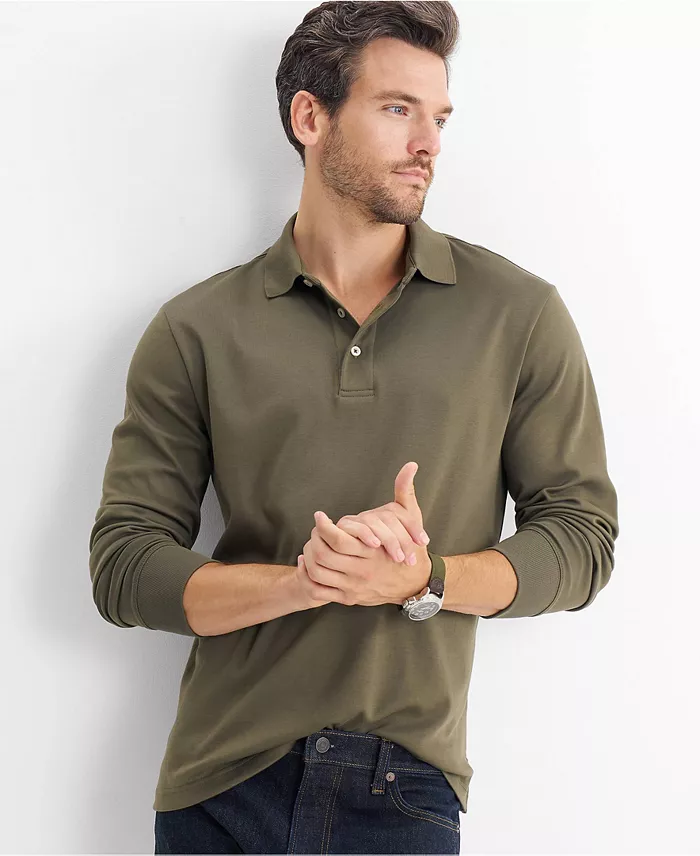 Men's Long Sleeve Cotton Supima Polo Shirt - thumbnail 4