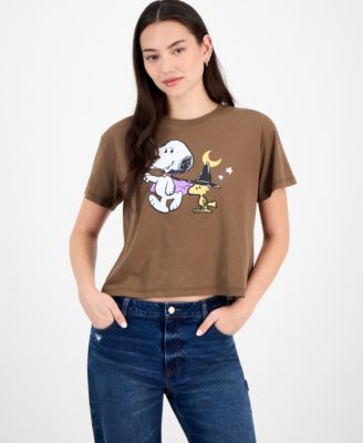 Snoopy - Juniors' Halloween Graphic-Print Tee