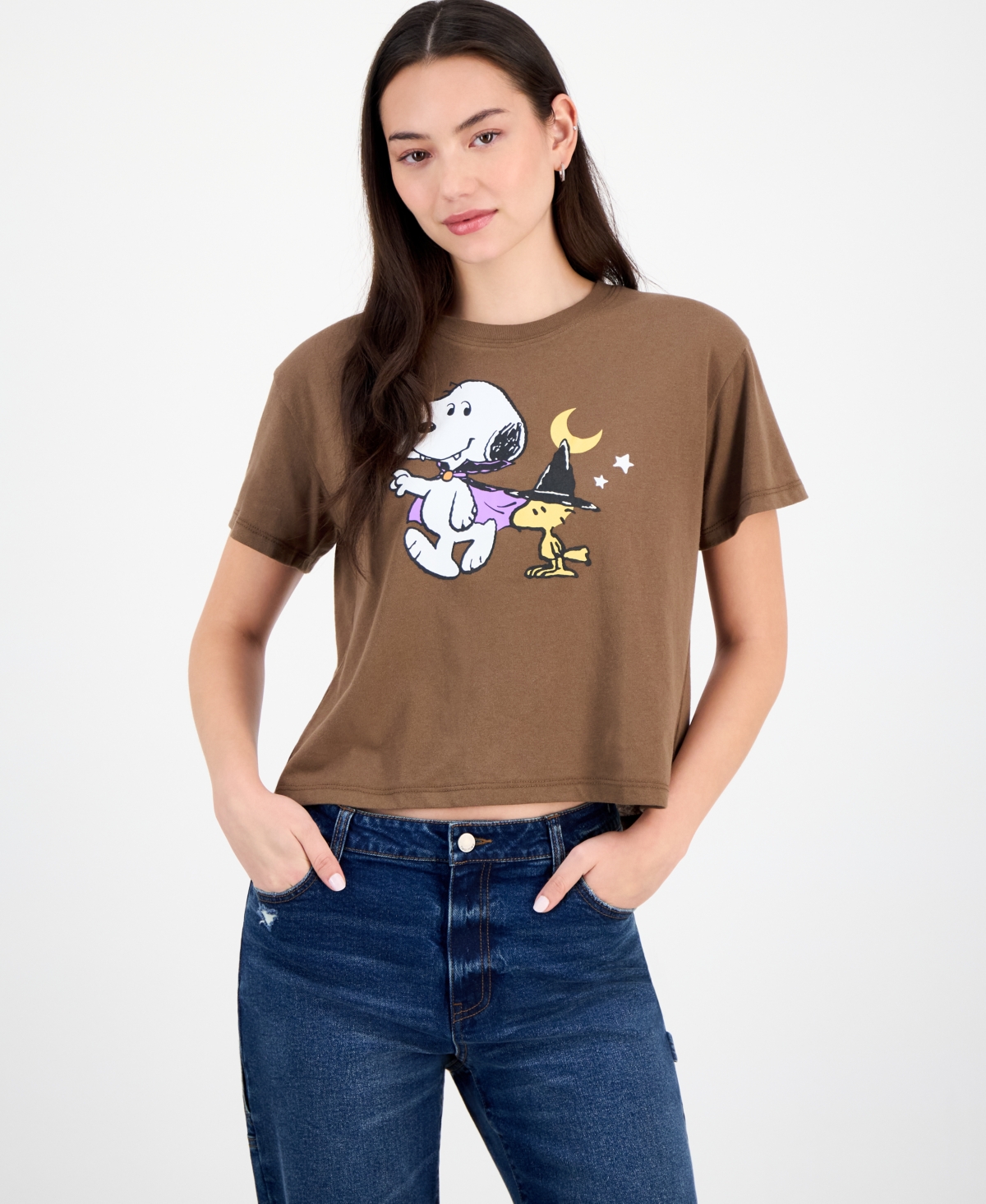 Snoopy Juniors' Halloween Graphic-Print Tee