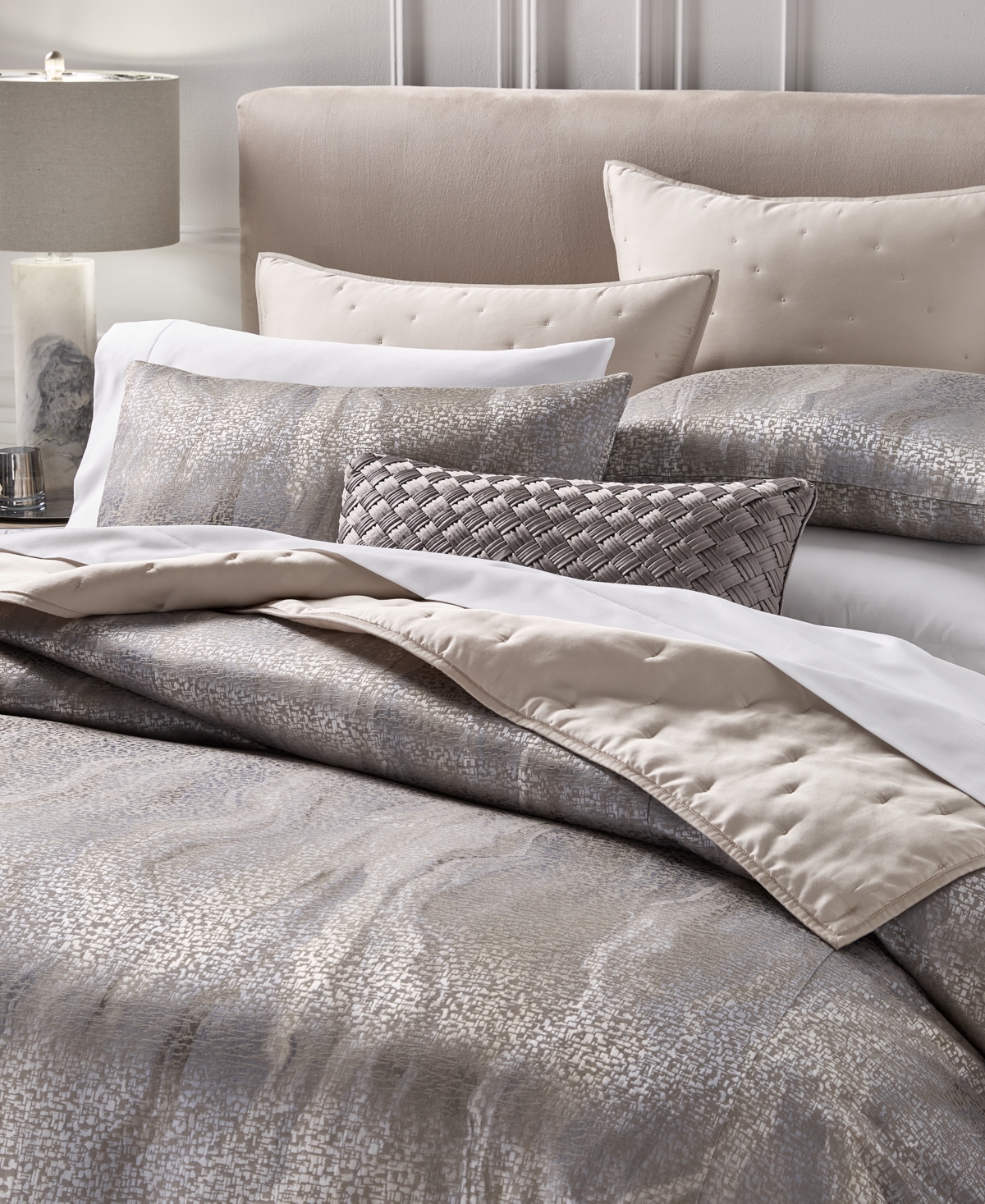 Hotel Collection Closeout!  Terra 3-pc. Duvet Cover Set, King, Exclusively At Macy's In Gray