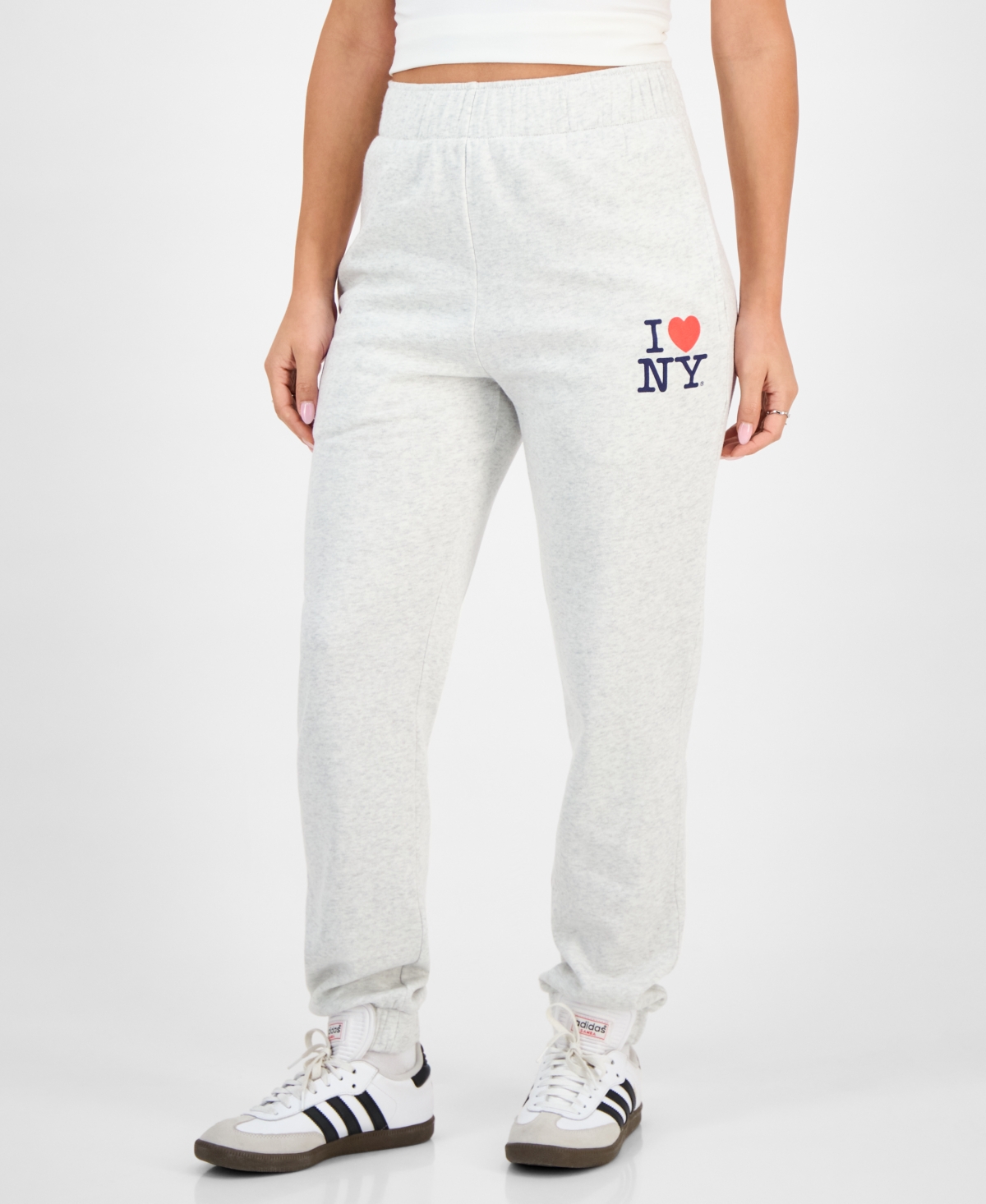 Grayson Threads, The Label Juniors' I Love Ny Fleece Joggers In White